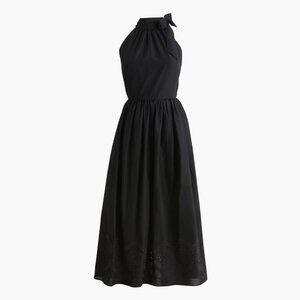 J CREW Factory Tie-neck midi dress with eyelet trim size 8 Halter-neck
